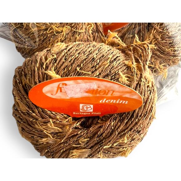 3 Skeins Bertagna Filati FASHION DENIM Yarn | 203 Golden Brown - Picture 2 of 9